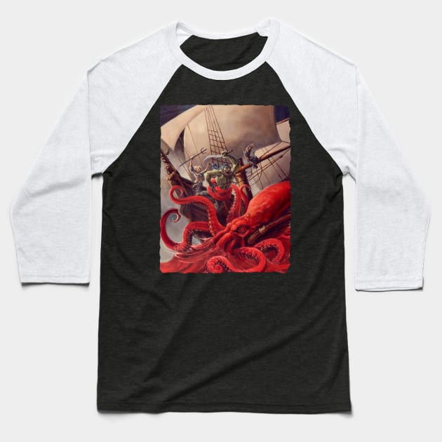 Scarred Lands Cover Art: Blood Sea: The Crimson Abyss Baseball T-Shirt by TheOnyxPath